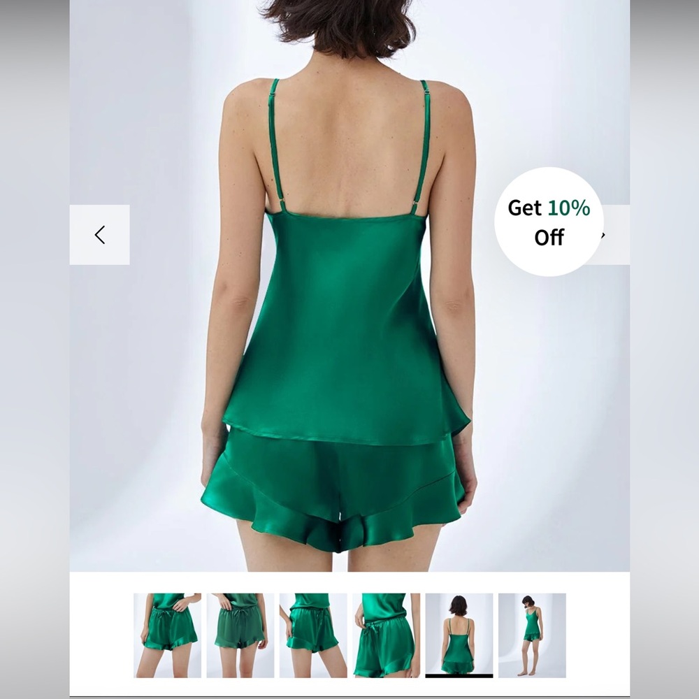 100% Silk Ruffle PJ Shorts - Picture 6 of 15